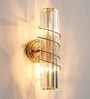 Stello Modern Crystal Wall Sconce with Gold Spiral Accent