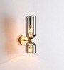 Stello Modern Double Glass Wall Sconce with Smoky Finish and Gold Base