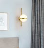 Stello Modern Gold Wall Sconce with Frosted Glass Globe