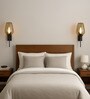 Stello Smoke Glass Wall Sconce with Metal Frame