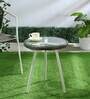 Stem Metal Outdoor Coffee Table in Coffee Brown & Cream Finish
