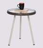 Stem Metal Outdoor Coffee Table in Coffee Brown & Cream Finish