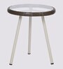 Stem Metal Outdoor Coffee Table in Coffee Brown & Cream Finish