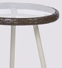 Stem Metal Outdoor Coffee Table in Coffee Brown & Cream Finish