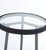 Stem Steel & Braided Rope Outdoor Table In Black Grey Finish