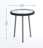 Stem Steel & Braided Rope Outdoor Table In Black Grey Finish
