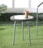Stem Steel & Braided Rope Outdoor Table In Grey Finish
