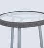 Stem Steel & Braided Rope Outdoor Table In Grey Finish