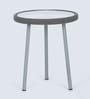 Stem Steel & Braided Rope Outdoor Table In Grey Finish