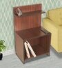 Step Up Side Table In Brown Teak Finish Step Up Side Table In Brown Teak Finish