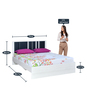 Sterling King Size Upholstered Bed in White Colour