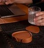 Sterling Brown Recycled leather (Set of 6) Coasters