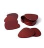 Sterling Maroon Recycled leather (Set of 6) Coasters