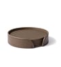 Sterling Round Grey Recycled leather (Set of 6) Coasters
