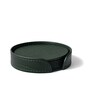 Sterling Round GreenRecycled leather (Set of 6) Coasters