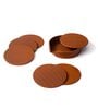 Sterling Round Brown Recycled leather (Set of 6) Coasters