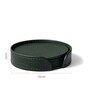 Sterling Round GreenRecycled leather (Set of 6) Coasters