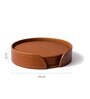 Sterling Round Brown Recycled leather (Set of 6) Coasters