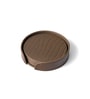 Sterling Round Grey Recycled leather (Set of 6) Coasters
