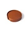 Sterling Round Brown Recycled leather (Set of 6) Coasters