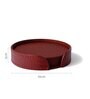 Sterling Round MaroonRecycled leather (Set of 6) Coasters