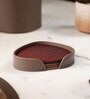 Sterling Brown Cover & Multicolour Recycled leather (Set of 4) Coasters
