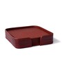 Sterling Maroon Recycled leather (Set of 6) Coasters
