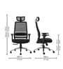 Sthira Office Chair with Seat Slider & Adjustable Lumbar Support in Black colour