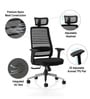 Sthira Office Chair with Seat Slider & Adjustable Lumbar Support in Black colour