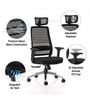 Sthira Office Chair with Seat Slider & Adjustable Lumbar Support in Black colour