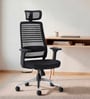 Sthira Office Chair with Seat Slider & Adjustable Lumbar Support in Black colour