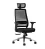 Sthira Office Chair with Seat Slider & Adjustable Lumbar Support in Black colour