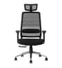 Sthira Office Chair with Seat Slider & Adjustable Lumbar Support in Black colour