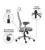 Sthira Pro Office Chair with Seat Slider & Adjustable Lumbar Support in White Colour