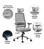 Sthira Pro Office Chair with Seat Slider & Adjustable Lumbar Support in White Colour