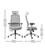 Sthira Pro Office Chair with Seat Slider & Adjustable Lumbar Support in White Colour