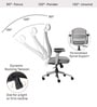 Sthira Pro Office Chair with Seat Slider & Adjustable Lumbar Support in White Colour