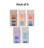 200 Sheets Assorted Transparent Waterproof Lined Sticky Notes(Pack of 5)