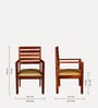 Stigen Sheesham Wood Arm Chair with Seat Cushion In Honey Oak Finish