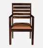 Stigen Sheesham Wood Arm Chair with Seat Cushion In Provincial Teak Finish