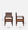 Stigen Sheesham Wood Arm Chair with Seat Cushion In Provincial Teak Finish