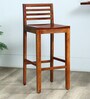 Stigen Sheesham Wood Bar Stool In Scratch Resistant Honey Oak Finish