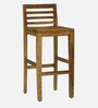 Stigen Sheesham Wood Bar Stool In Rustic Teak Finish