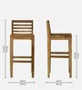 Stigen Sheesham Wood Bar Stool In Rustic Teak Finish