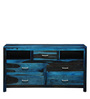 Stigen Solid Wood Chest of Drawers in Ocean Blue Finish