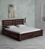 Stigen Sheesham Wood King Size Bed With Box Storage In Provincial Teak Finish