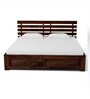 Stigen Sheesham Wood King Size Bed With Box Storage In Provincial Teak Finish