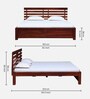 Stigen Sheesham Wood Queen Size Bed In Honey Oak Finish