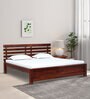 Stigen Sheesham Wood Queen Size Bed In Honey Oak Finish
