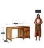 Stigen Sheesham Wood Writing Table in Rustic Teak Finish